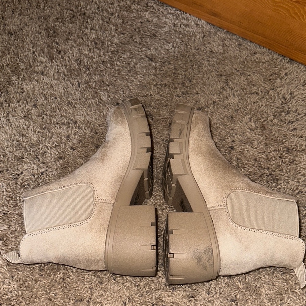 Soda Cream Faux Suede Ankle Boots - Picture 3 of 5